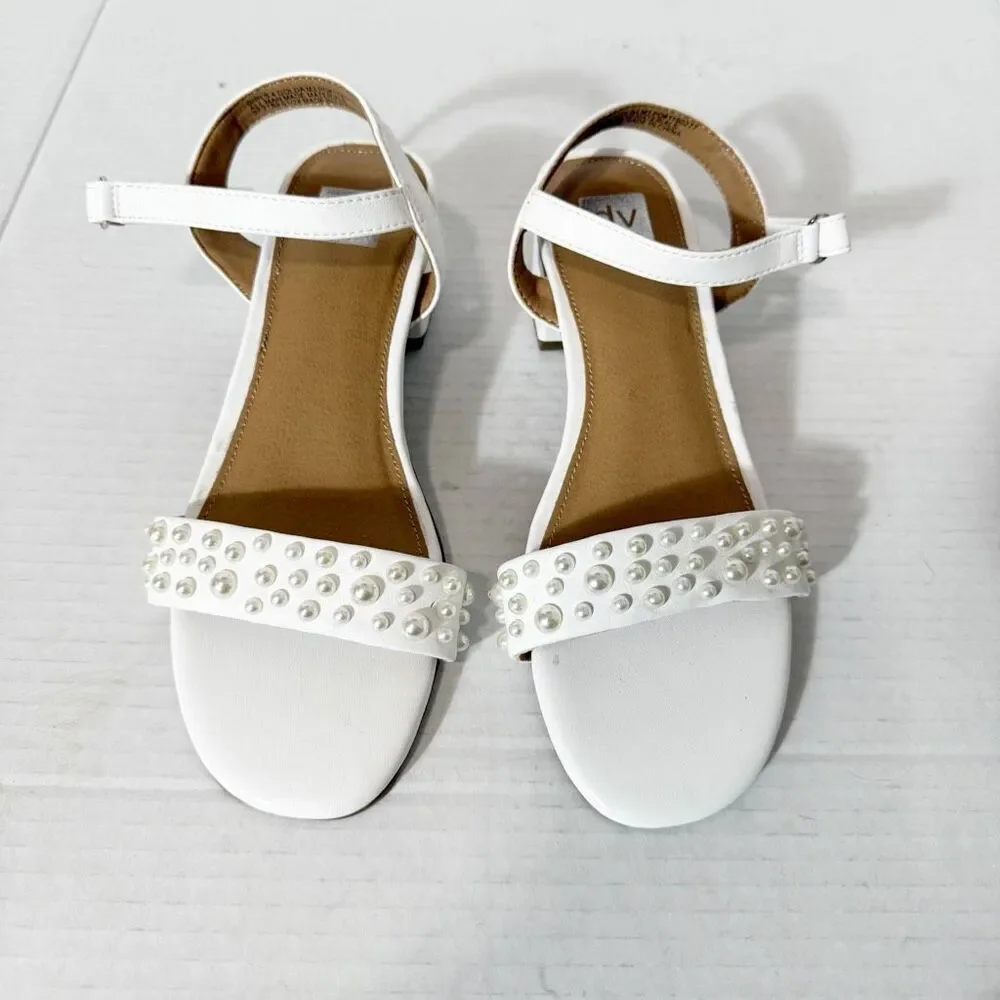 Dolce Vita Girls Golda Imitation Pearl Block Heel Special Occasion Sandal Size 4